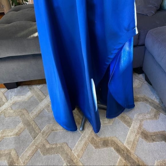 FLASH SALE!! NWT SIZE 1 ROYAL BLUE FORMAL V-NECK BALLGOWN PROM DRESS - Picture 5 of 11